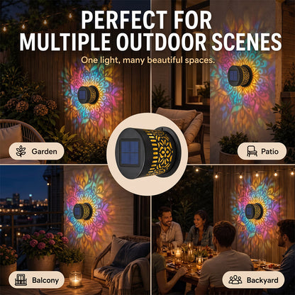 65K+ SOLD!✨Solar Mandala Wall Light | Outdoor Garden Fence Projector Lamp 🪐🌌