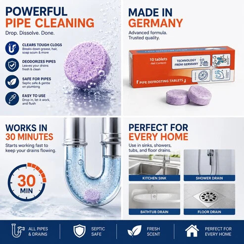 Powerful Pipe Declogging & Cleaning Tablets 🔥
