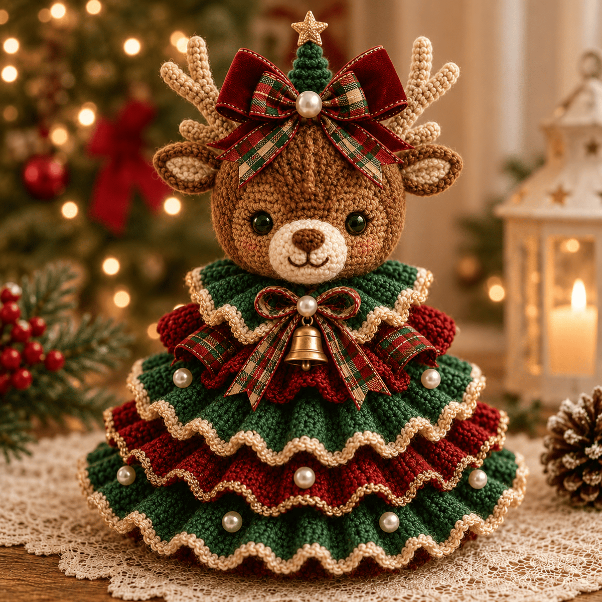 🎄 Crochet Animal Christmas Tree DIY Kit