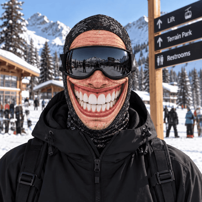 🎿 Realistic Face Balaclava – Funny Ski & Snowboard Mask for Cold Weather Adventures