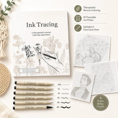 Beginner-Friendly💕Ink Tracing: A Therapeutic Reverse Coloring Experience📚(Deluxe Edition)
