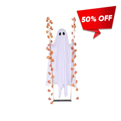 Chayegu LED Light-Up Swinging Ghost Halloween Decoration